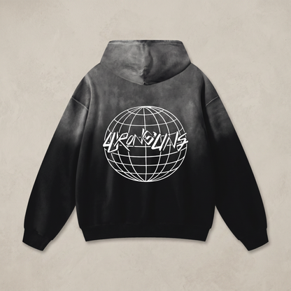 faded wash hoodie | black